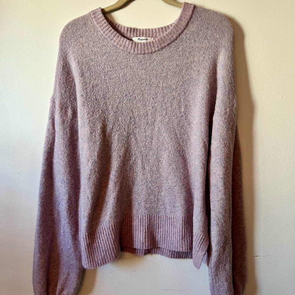 Madewell Payton Heather Lilac Pullover Sweater in Coziest Yarn - Picture 2 of 6